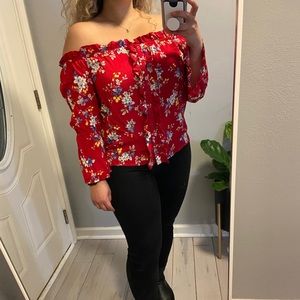 Floral off the shoulder top